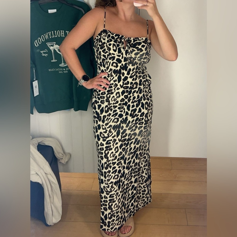 Monteau Leopard Print Maxi Dress